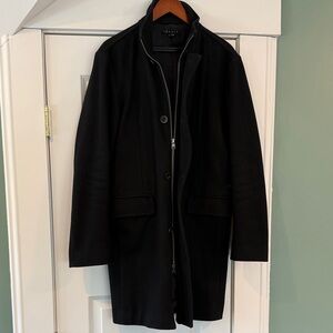 Theory Men's Fashionable Black Trench Coat